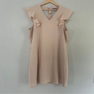 NWOT Charlie Paige Blush Pale Pink Ruffle Mini Dress Formal Wedding Guest XL